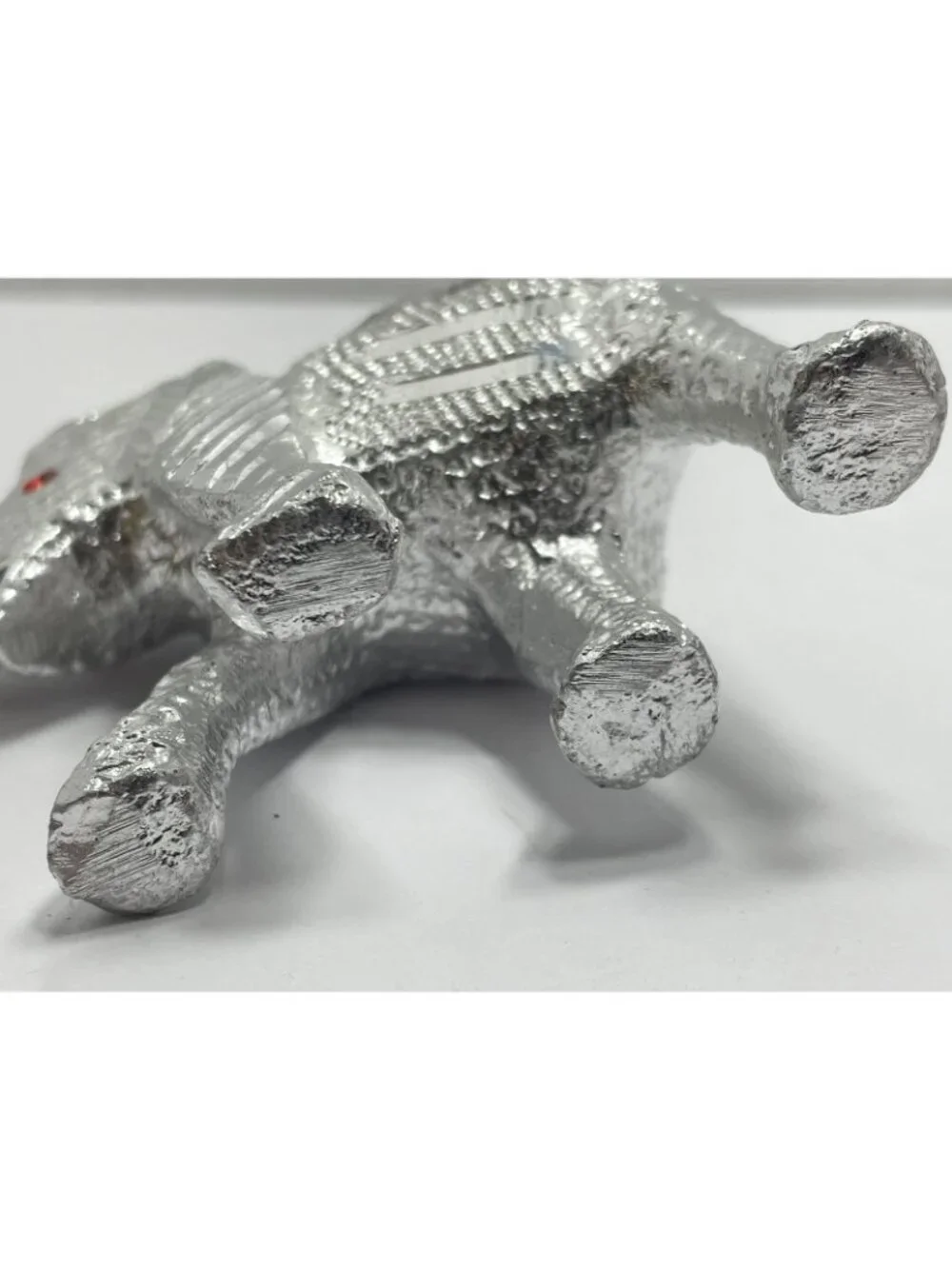 Vintage 3 Small Silver Elephants - possibly Aluminum - no makers mark - trunk up